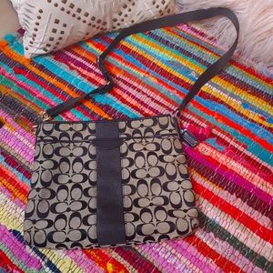 Coach black tan crossbody